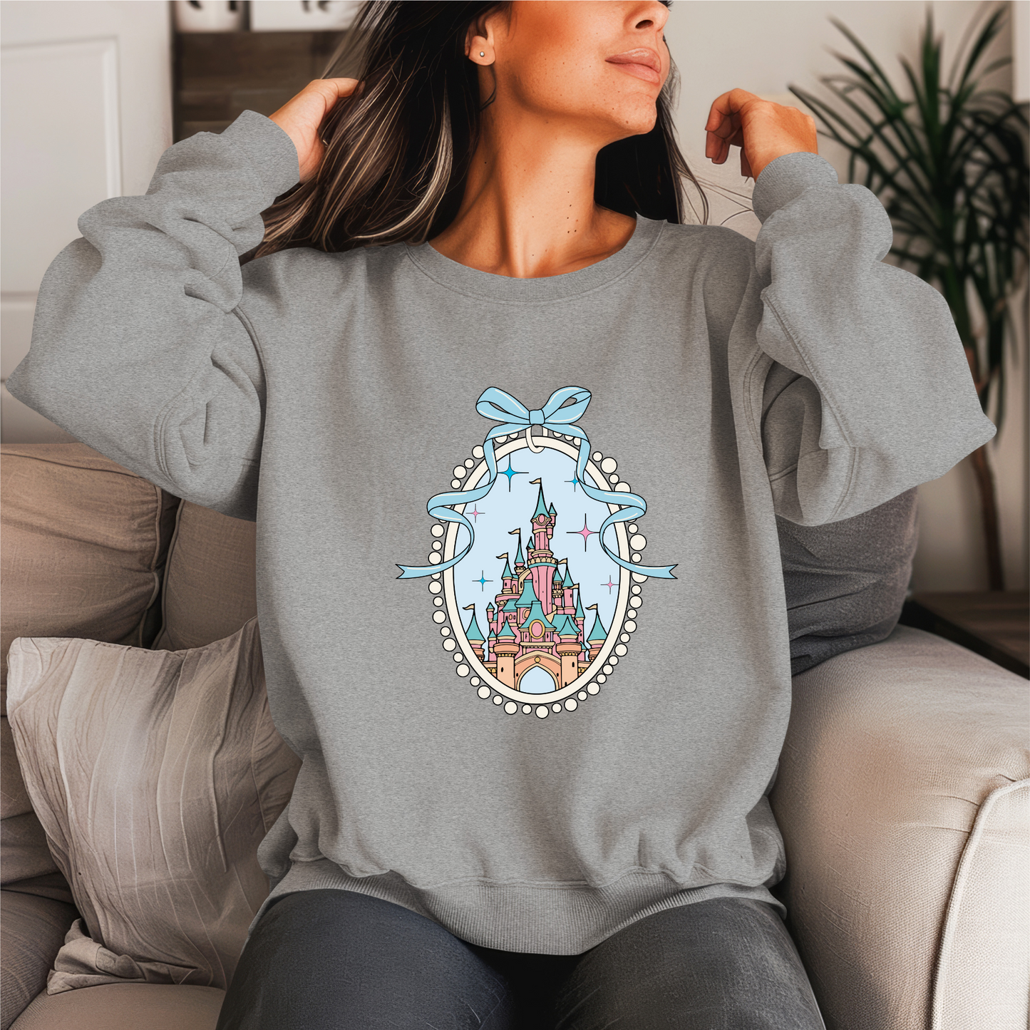 DL Blue Coquette Castle Crewneck Sweater