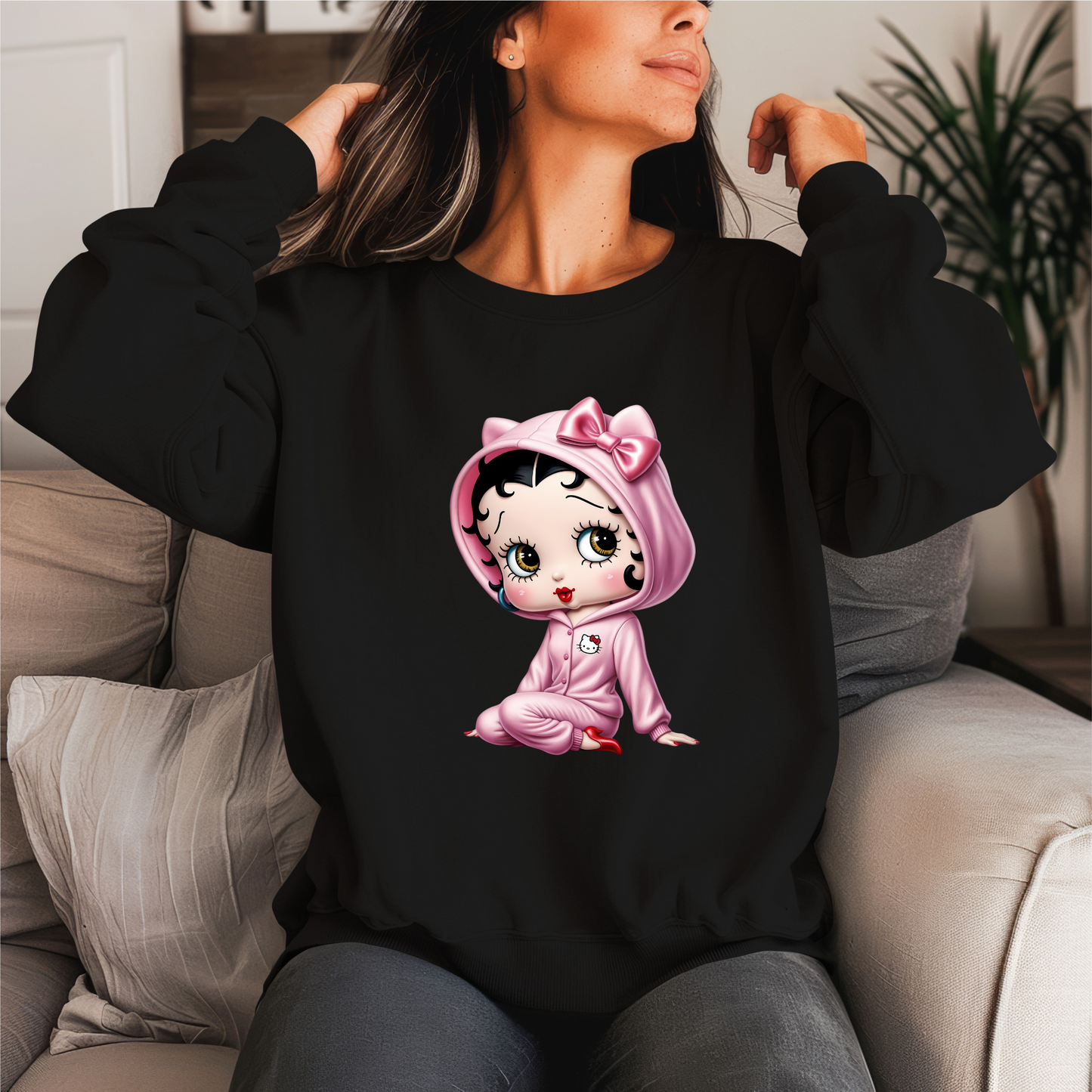 Baby Bet With Kitty Pajama Crewneck Sweater