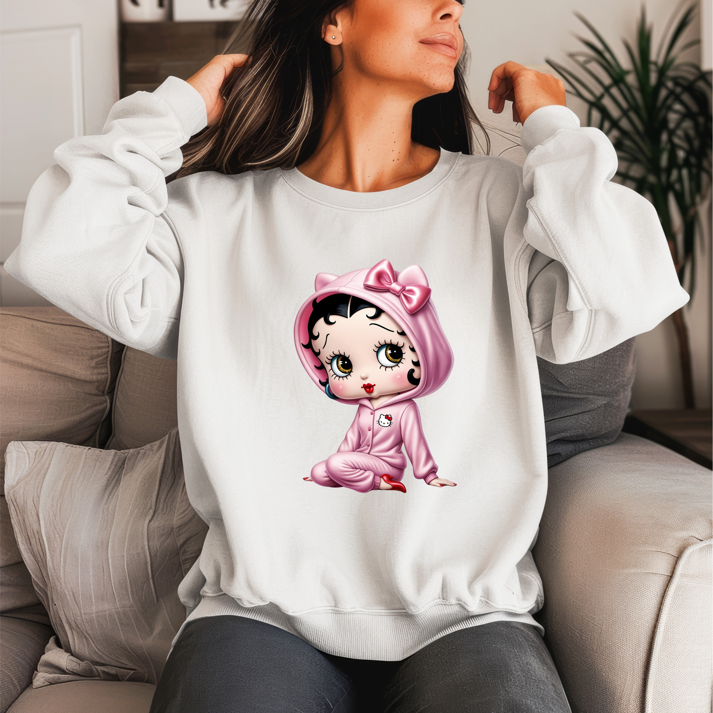 Baby Bet With Kitty Pajama Crewneck Sweater