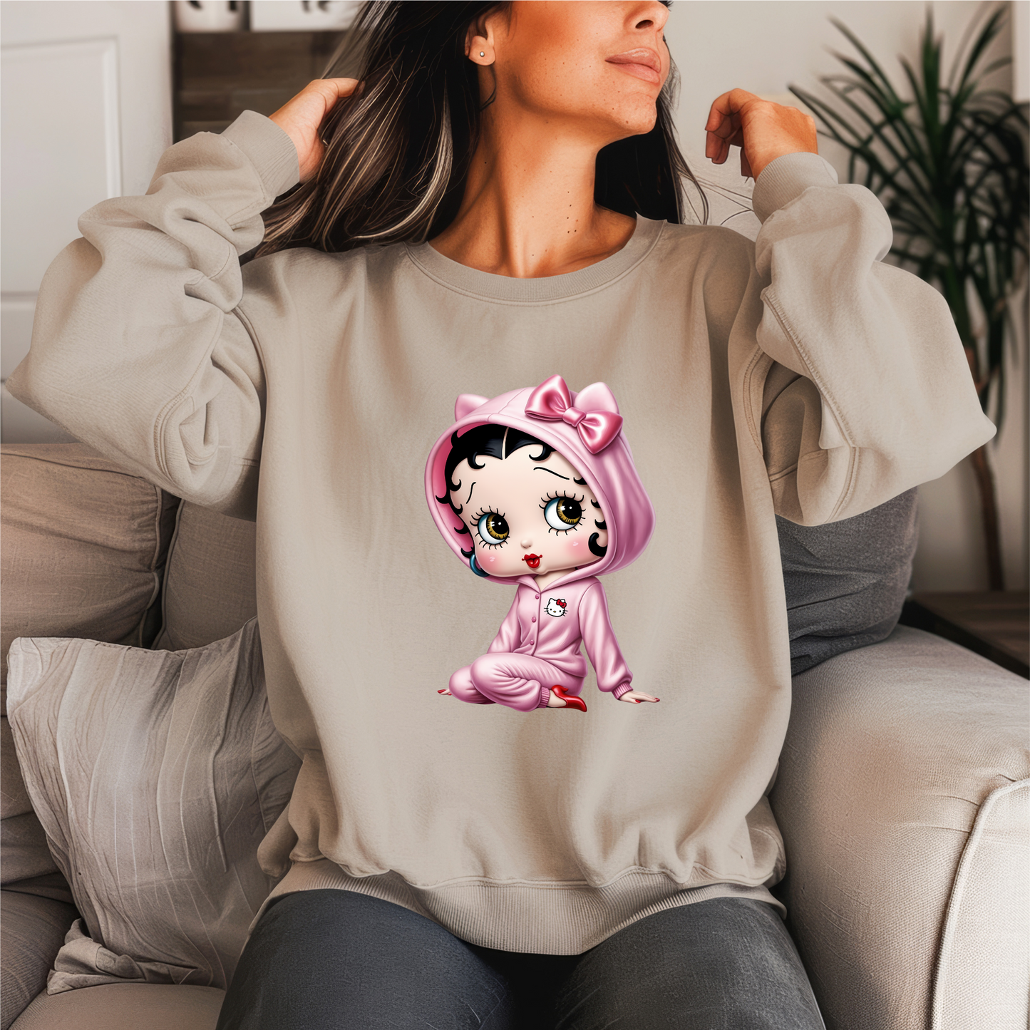 Baby Bet With Kitty Pajama Crewneck Sweater