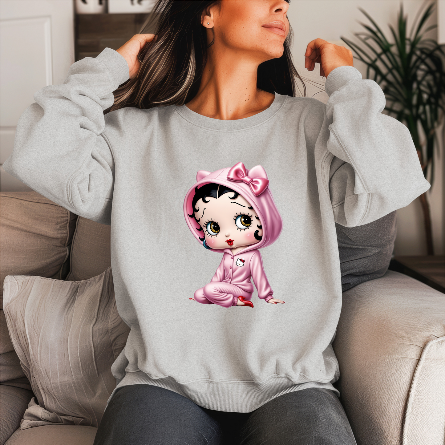 Baby Bet With Kitty Pajama Crewneck Sweater