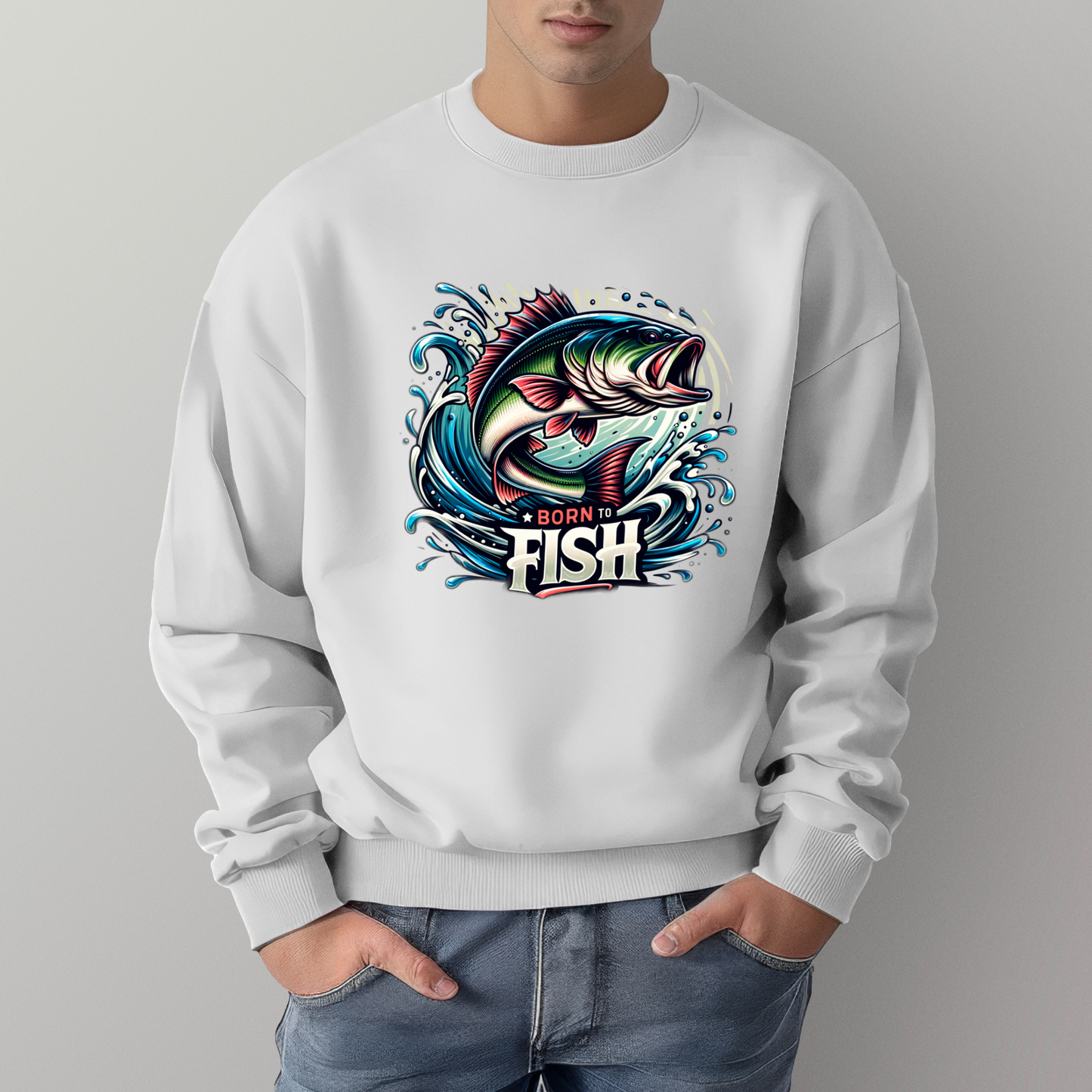 Born To Fish Crewneck Sweater