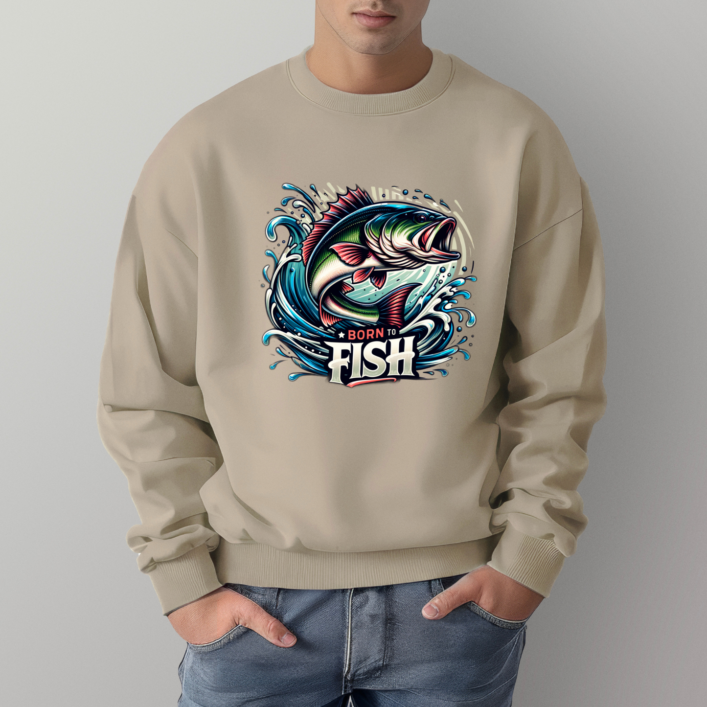 Born To Fish Crewneck Sweater