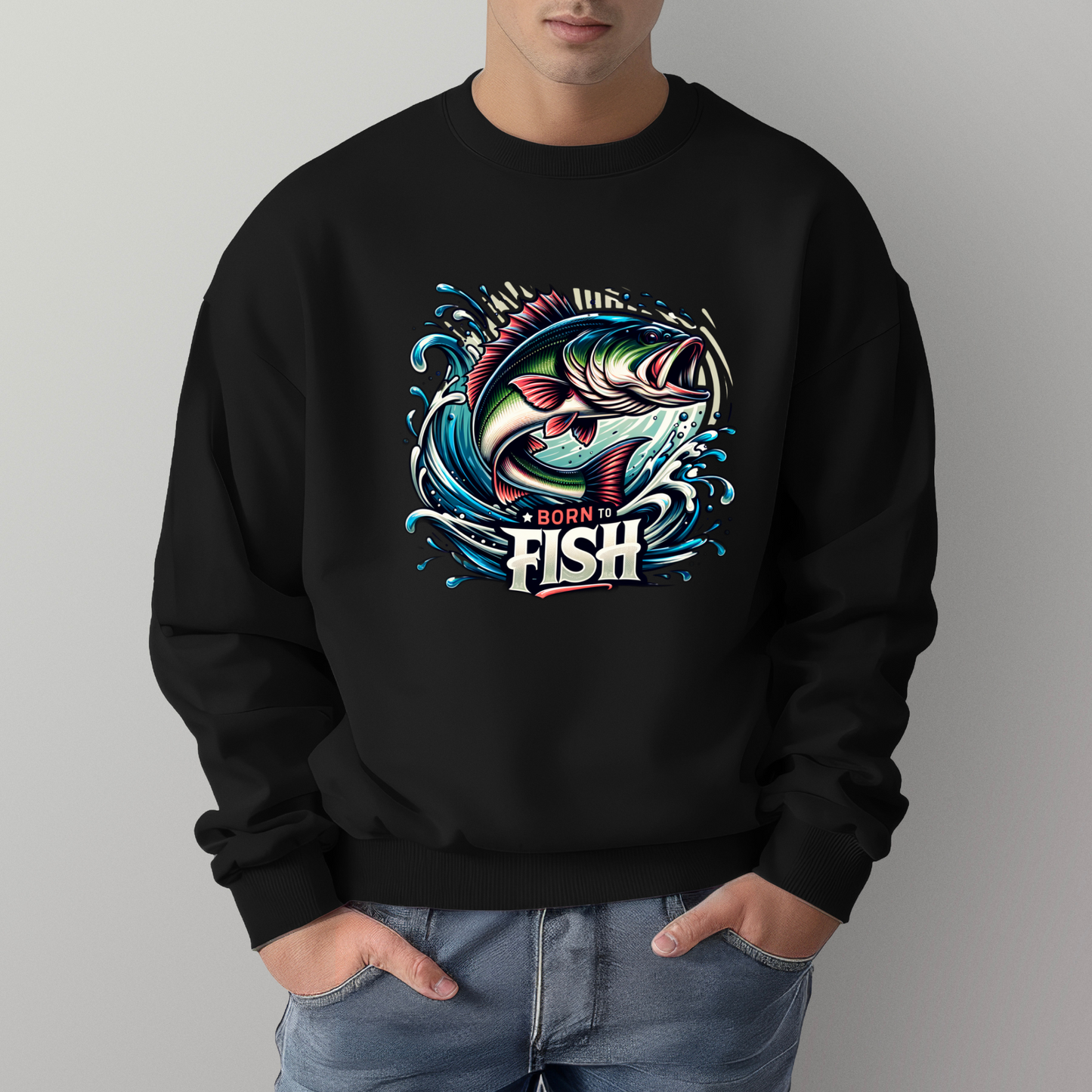 Born To Fish Crewneck Sweater