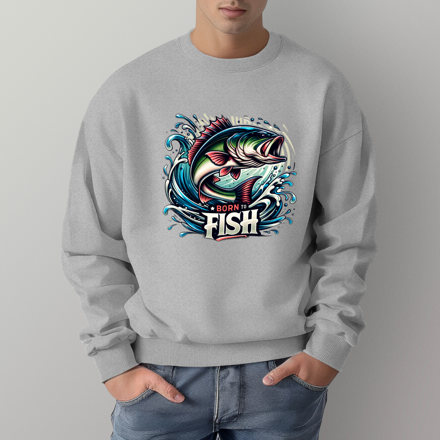 Born To Fish Crewneck Sweater