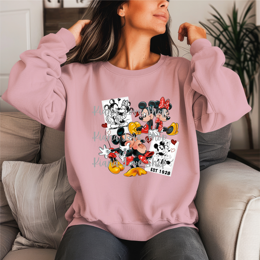 Mouse Couple Crewneck Sweater