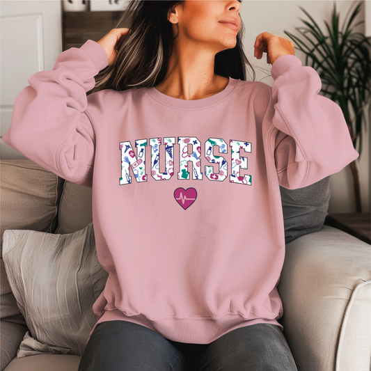 Nurse With Heart Crewneck Sweater